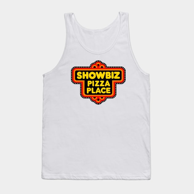 Showbiz Pizza Logo Tank Top by BigOrangeShirtShop